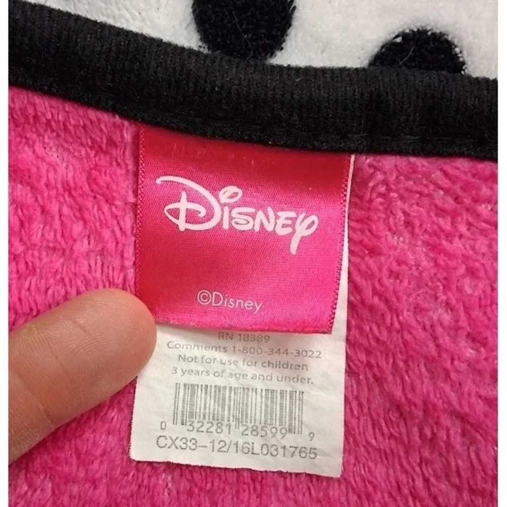 Disney Pink Black Polka Dot Minnie Mouse Fleece Throw Blanket 45x60 Soft Toddler